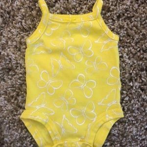 New Born yellow butterfly tank top onesie
